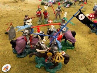 Knights fighting during the battle of Bosworth
